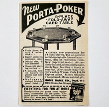 1944 Porta Poker Card Playing Table Octagon Advertisement Home Games Co F8A - $19.99