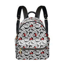 Minnie Mouse PU Leather Leisure Backpack College School Daypack - £29.56 GBP