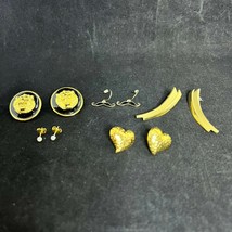 Vintage Lot of 5 Gold Tone Pierced Earrings (3194) - £16.07 GBP