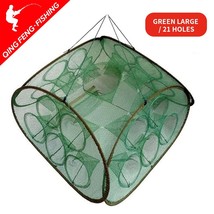 Strengthened 21Holes Automatic Fishing Net Shrimp Cage Nylon Foldable Crab Fish  - £94.85 GBP