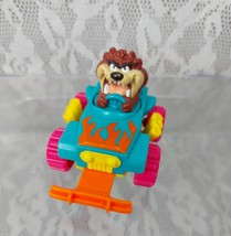 Warner Bros Taz Tasmanian Devil Car Spinning Blue Pink Plastic Toy Vinta... - $74.85 MXN