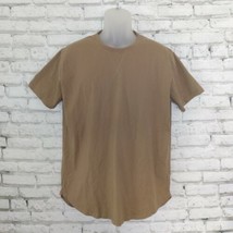 Kliegou T Shirt Mens XL Brown 100% Cotton Hipster Hip Hop Longline Crewneck - $21.98