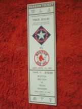 MLB 1995 Texas Rangers Ticket Stub Vs. Boston Red Sox 4/19/95 - $3.49