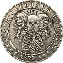 Hobo Nickel 1879-CC Usa Morgan Dollar Coin Copy Type 182 - £7.16 GBP