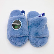 Snoozies Women&#39;s Clear Blue Slides Slippers Medium 7/8 Non Skid Soles - £10.08 GBP