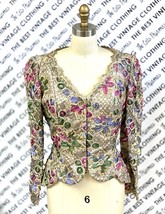 JOANNA MASTROIANNI Gold/Silver Metal Lace Evening Coat 8 Ribbon Embroide... - $266.41
