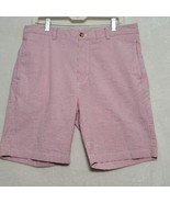 Vineyard Vines Mens Shorts Sz 35 Pink White Seersucker Chino 9&quot; Breaker - £20.79 GBP