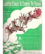 Santa Claus is Comin&#39; to Town Music by J. Fred Coots Piano Guitar - £15.73 GBP