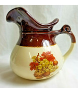 McCoy  USA Art Pottery Large Picture Vase Harvest Fruit &amp; Nuts Brown 7” ... - £51.74 GBP