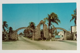 Stone Archway Entrance to Fort Myers Beach Palm Trees Florida FL Postcard c1970s - £6.42 GBP