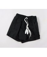 NOS Vintage 90s Youth Small Lined Nylon Running Jogging Soccer Shorts Black - $23.71