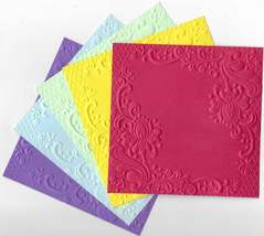 Embossed Card. 5&quot;x5&quot;. Floral. Choice of Colour - $0.37+