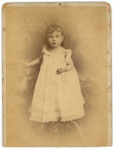 Circa 1890&#39;S Id&#39;d Cabinet Card Adorable Little Girl White Dress Birmingham - £7.46 GBP