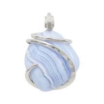 Blue Lace Agate Pendant Necklace by Stones Desire - £134.35 GBP