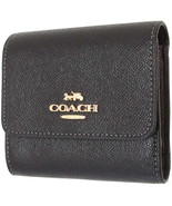 Coach Black Genuine Crossgrain Leather Small Tri-Fold Wallet 8235-9 - £93.10 GBP