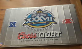 Ultra Rare 2003 Super Bowl XXXVII Coors Light Official Sign ltd edition ... - $177.21
