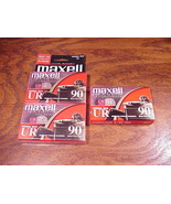 Lot of 3 New Sealed Maxell UR Normal Bias  90 Minute Cassette Tapes - $6.95