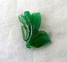 25X20 Mm Natural Zambian Emerald Carved Leaf 20.94 Carats Gemstone For Pendant - £788.97 GBP