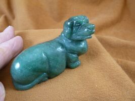 Y-DOG-DA-710 green aventurine DACHSHUND weiner dog hotdog FIGURINE love ... - €21,30 EUR