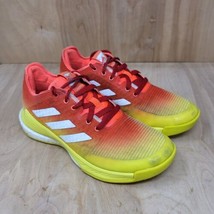 Adidas Womens sneakers Sz 6.5 M volleyball shoes Crazy Flight Red Yellow... - $45.87