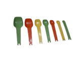 VTG Tupperware Measuring Spoons Set, Green Orange Yellow Vintage Retro - £15.50 GBP
