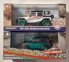 Greenlight CHASE 2010 &amp; 2017 Jeep Wrangler Green Machine 1/43 Scale - £28.83 GBP