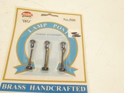 HO VINTAGE MODEL POWER #500 LAMPOSTS (3 pack)  W/BRASS PARTS - NEW- S31WW - $10.93
