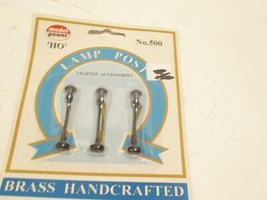 HO VINTAGE MODEL POWER #500 LAMPOSTS (3 pack)  W/BRASS PARTS - NEW- S31WW - $11.89