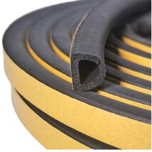 Flexible Black Weather Stripping Seal - 18ft Self-Adhesive for Versatile... - $34.60
