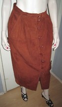 Vintage Danier Women&#39;s Ladies Leather Long Button Skirt Sz 10 - $24.99