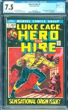 Hero for Hire #1 (1972) CGC 7.5 -- O/w to white pages; 1st &amp; origin of Luke Cage - £509.43 GBP