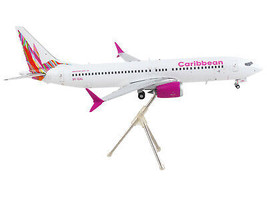 Boeing 737 MAX 8 Commercial Aircraft Caribbean Airlines White w Pink Tail Gemini - £83.84 GBP