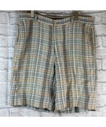 Tommy Bahama Plaid Spiaggia Pantaloncini Taglia 38 Lino Golf Piatto Avan... - $35.64 CAD