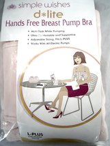  Simple Wishes D*Lite Hands Free Breast Pump Bra L-Plus Adjustable Sz Pink - £15.72 GBP