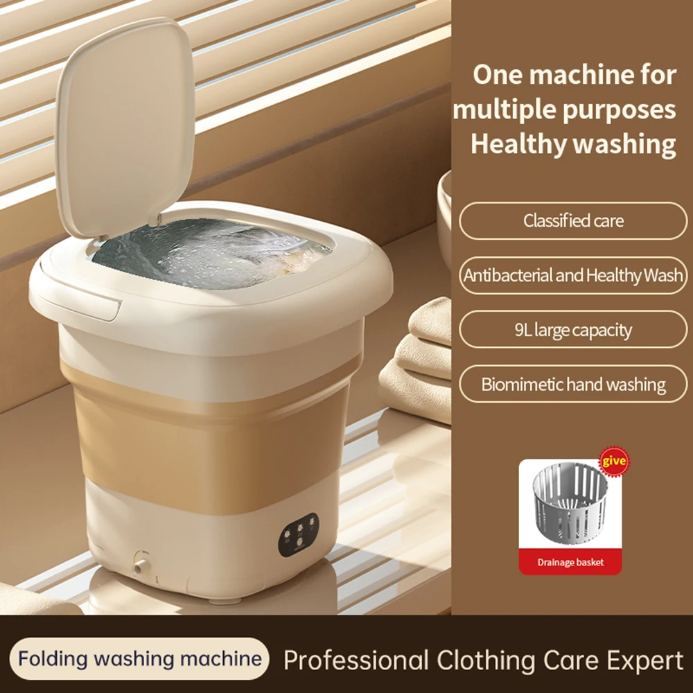 9L Home small washing machine Student dormitory portable folding washer - $76.19