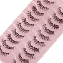 False Eyelashes Natural Lahes Wispy Russian Strip Lashes Clear band 15MM Cat ... - £10.66 GBP