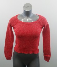 American Eagle Women&#39;s XS Red Long Sleeve STOCKINETTE STITCH Cropped Swe... - $11.87