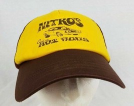 Nitro&#39;s Custom Hot Rods Snapback Cap Mesh Brown Yellow Trucker Hat - $11.87