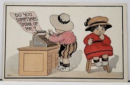 Boy Typing &quot;Do You Sometimes Think of Me?&quot; 1916 to Redlands Cal Postcard E9 - $6.99