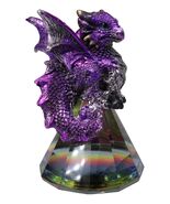 Fantasy Metallic Purple Silver Dragon On Iridescent Pyramid Glass Small ... - $330.05 MXN