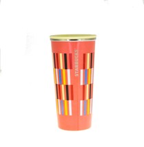 Starbucks Orange Yellow Geometric Line Stainless Steel Traveler Cup 16oz... - £58.56 GBP