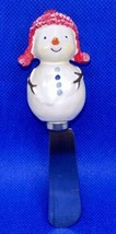 Vintage Stainless Steel Cheese Knife Spreader Christmas Snowman Red Hat 4” - $4.94