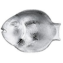 Pasabahce Fish Shaped Tempered Glass Plate Marine Clear Crystal Dish - £22.33 GBP