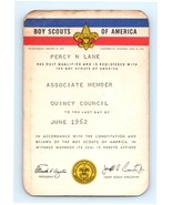 1962 Boy Scouts Of America Membership Card With Scout Oath Or Promise - $11.88
