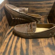 Born Mens Penny Loafer Shoes Brown Moc Toe Driving Shoe Leather Slip On 8 M - $31.62