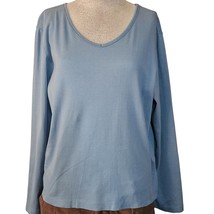 Light Blue Casual Cotton Top Size Large - $24.75