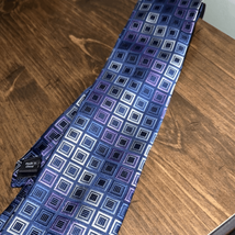 Michael Kors geometric block metallic tie, 100% silk - £10.96 GBP