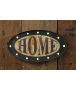 Primitive new Home Led Sign in Distressed Tin - Battery Operated - €35,81 EUR