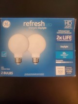 GE Refresh 60-Watt EQ G25 Daylight Dimmable Globe Bulb Light Bulb (2-Pack) New - £17.13 GBP