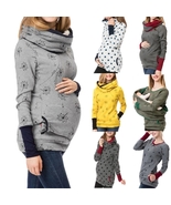 Mother&#39;s Maternity Breastfeeding Carrier Sweater Jacket Kangaroo Baby Pouch - £23.48 GBP+